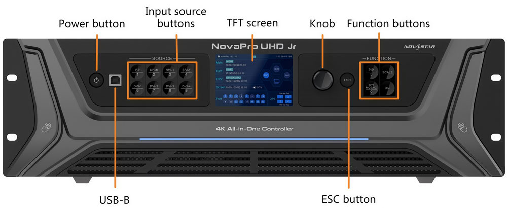 novapro uhd jr front panel