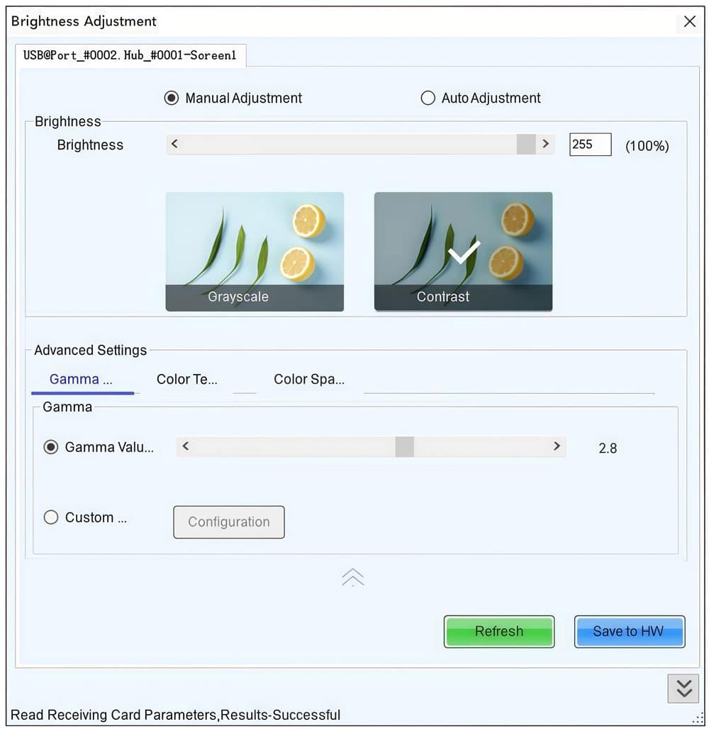 novastar mctrl660 - 10 bit gamma adjustment