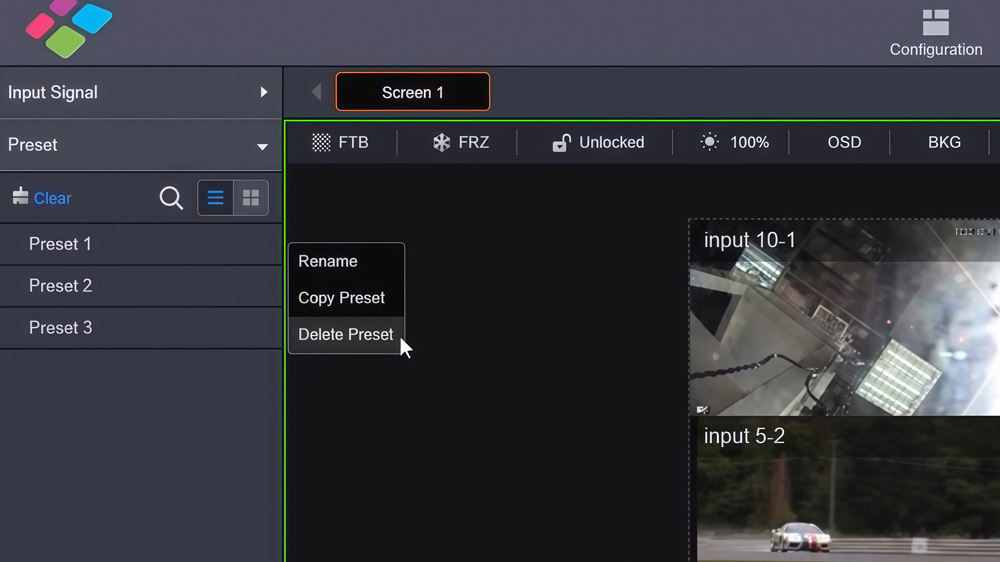 Preset in Novastar H5