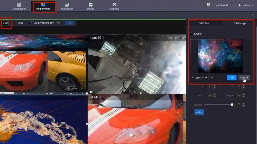 novastar h5 - OSD Image