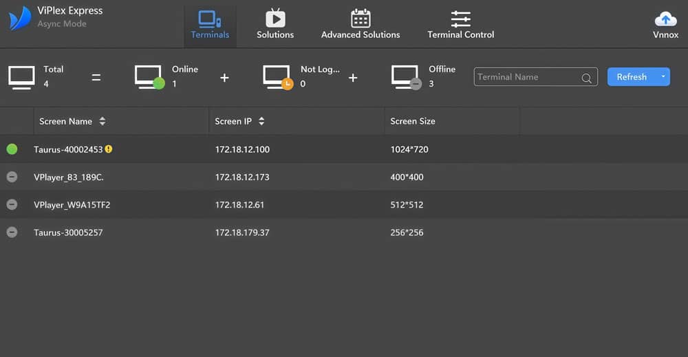 novastar tb60 - viplex express Successful connection