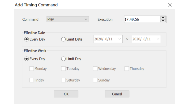 Colorlight Schedule Automated Playback