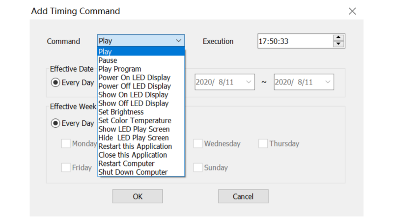 Colorlight Schedule Automated Playback