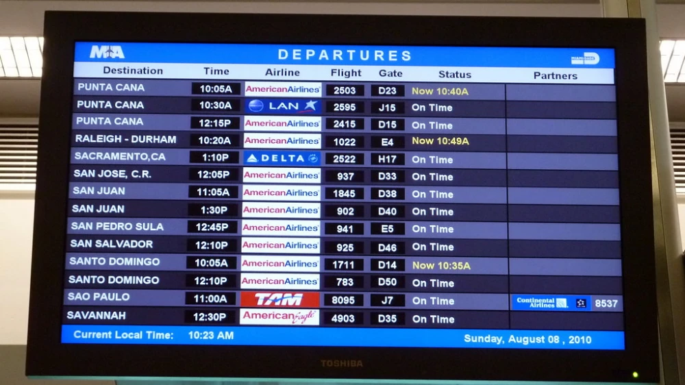 airport departure screen