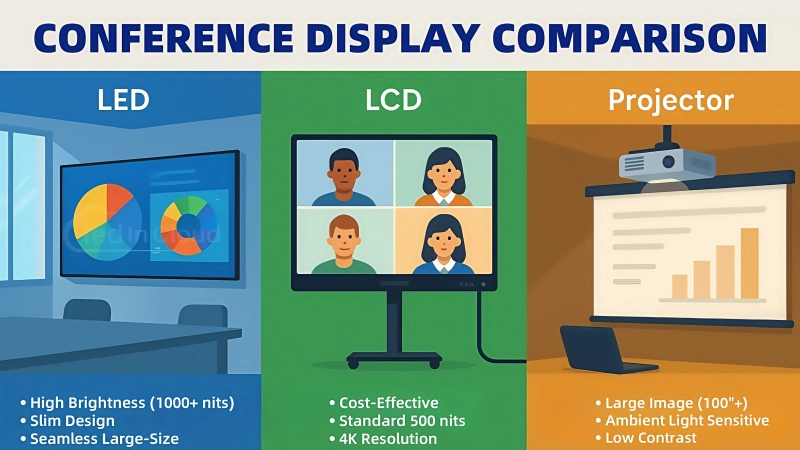 Conference LED vs LCD and Projector