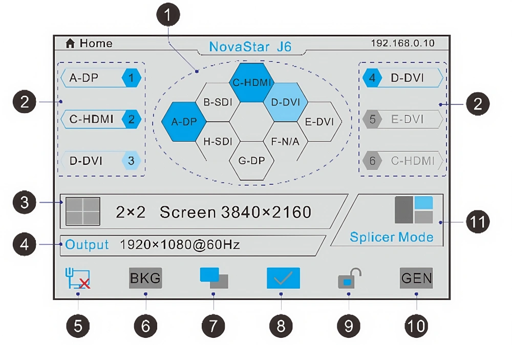novastar j6-Home Screen