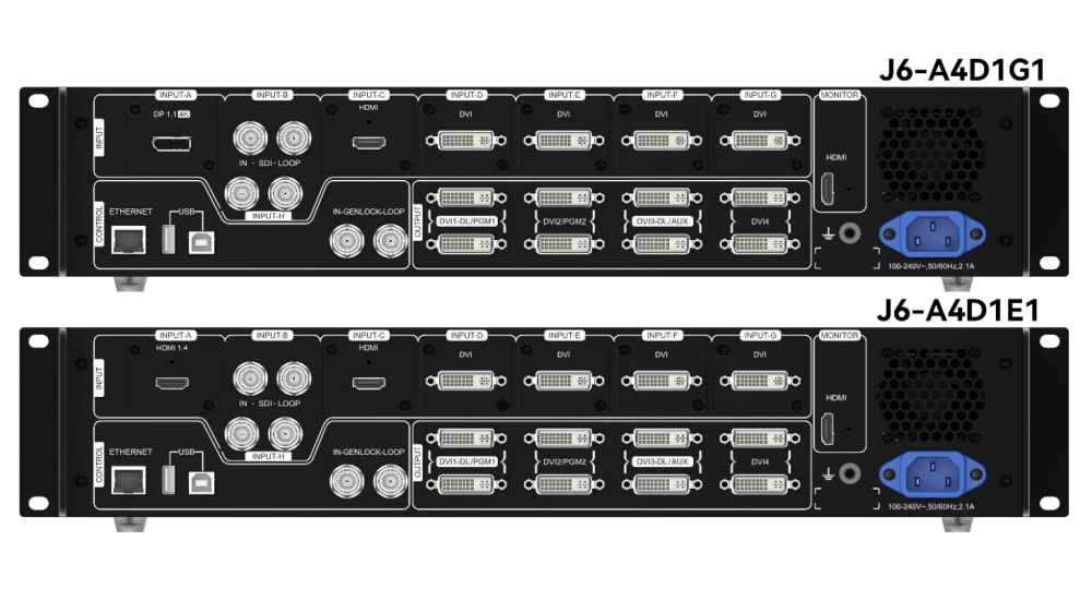 novastar j6 switcher back view
