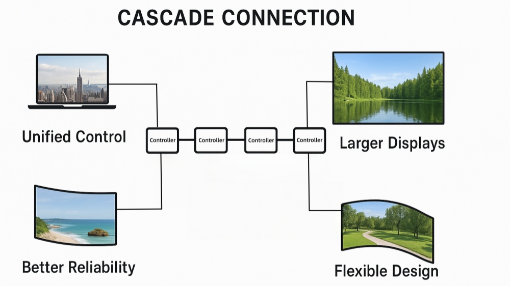 LED display controller cascade connection