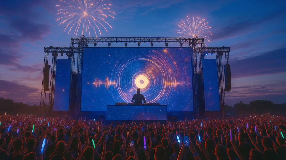 LED video wall DJ booth