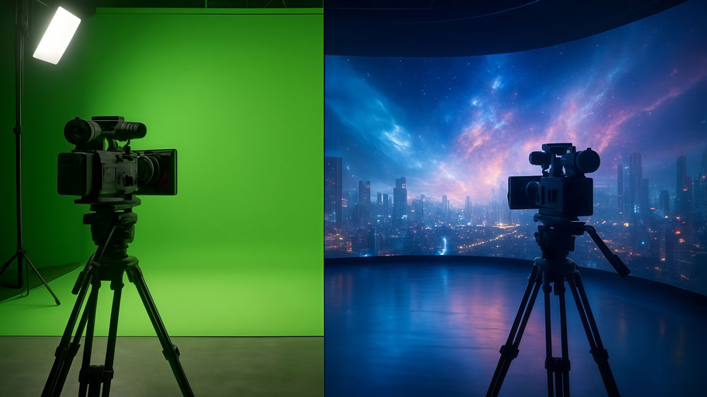 xr led screen vs. green screen