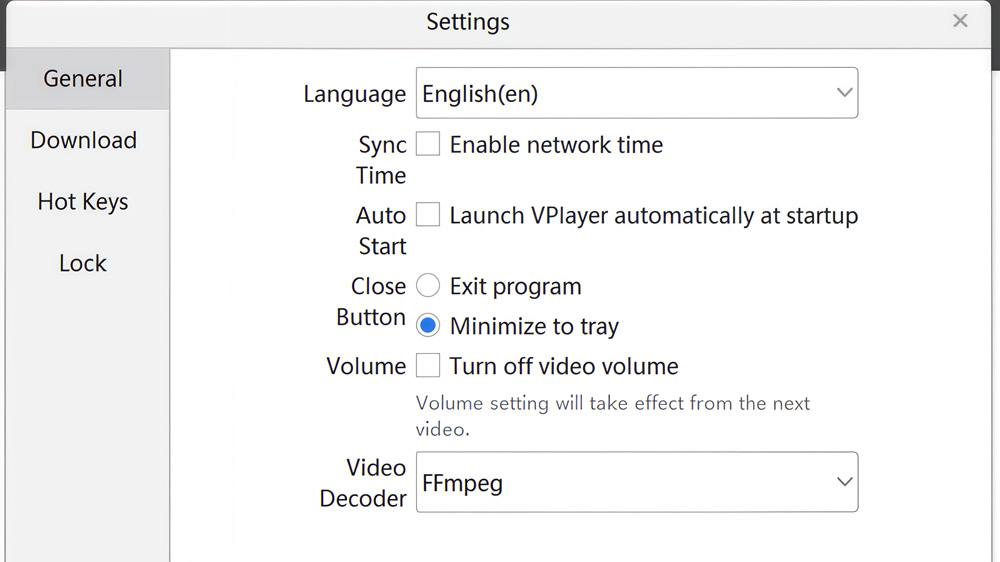novastar vplayer setting