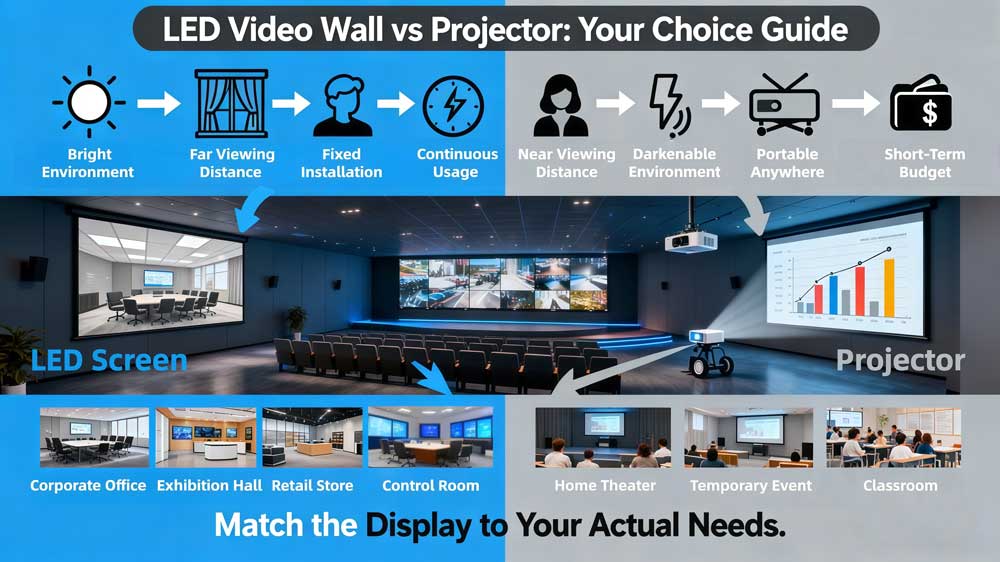 LED Video Wall vs Projector How to Choose