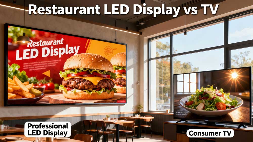 Restaurant LED Display vs TV