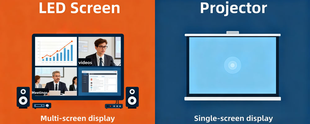 led video wall vs projector