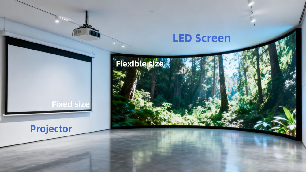 led wall vs projector