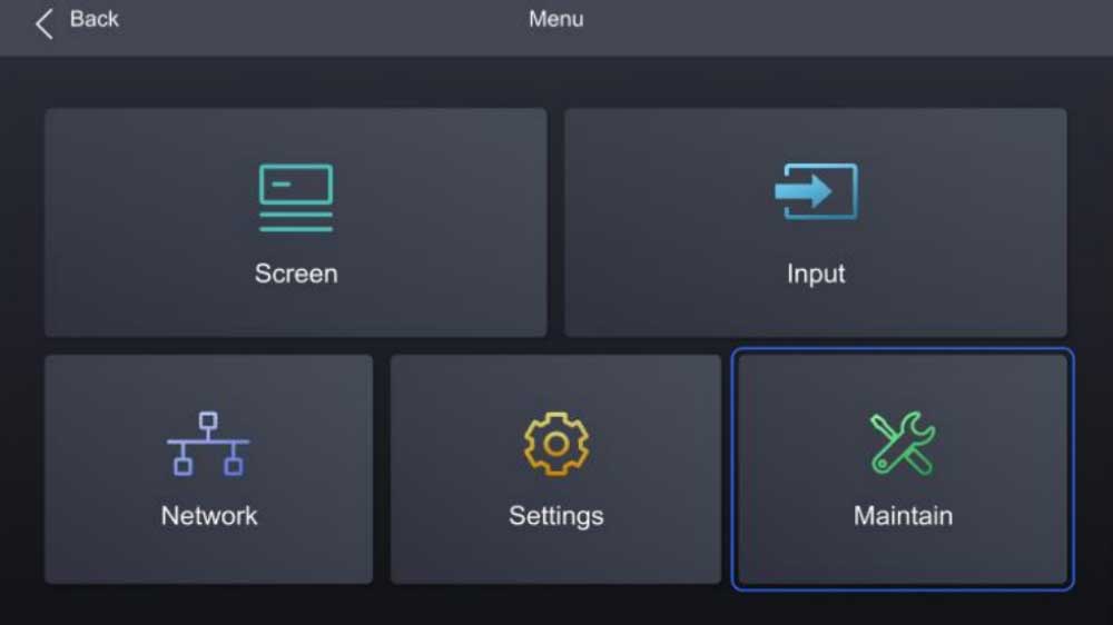 novastar cx40 pro Main Menu