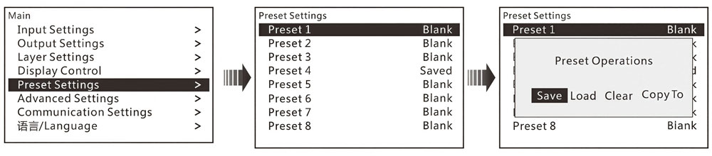 novastar n9 Preset settings
