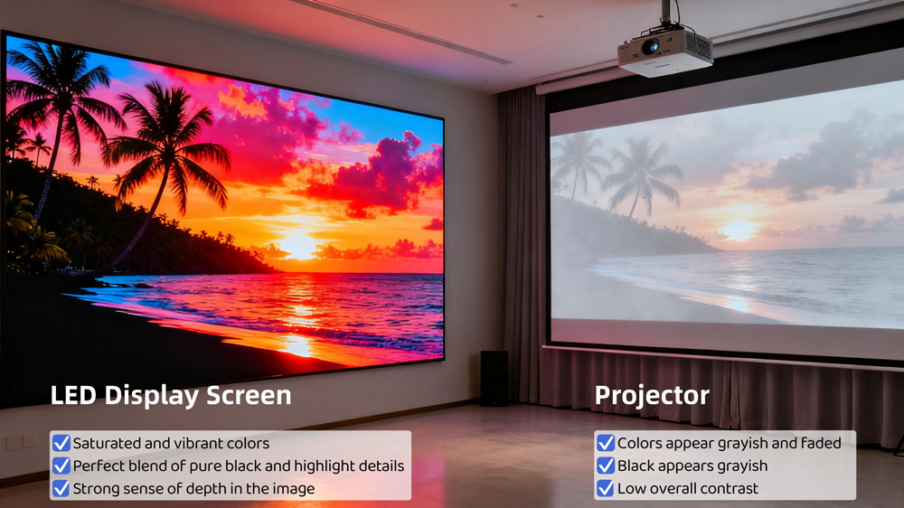 projector vs led screen