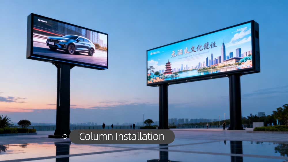LED Screen Column Installation