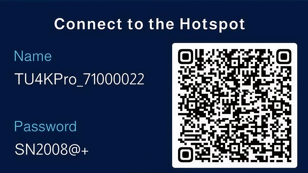 NovaStar TU4K Pro Hotspot connection