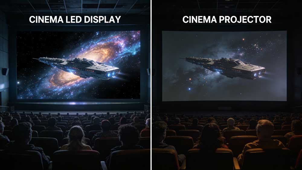 led screen cinema vs projector