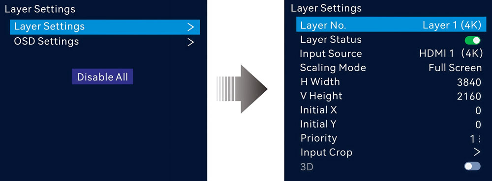 novastar vx1000 pro - Layer Setting