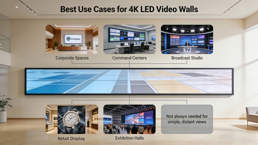 4k led panel display applications