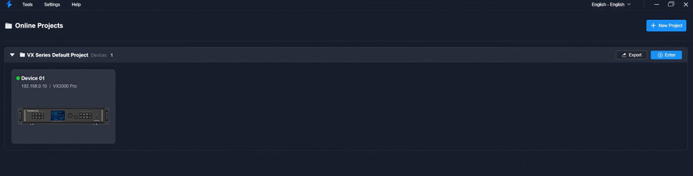 novastar unico - Online project list (VX2000 Pro)