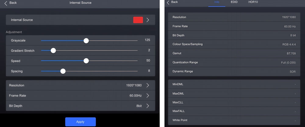 novastar mx6000 pro Input source information