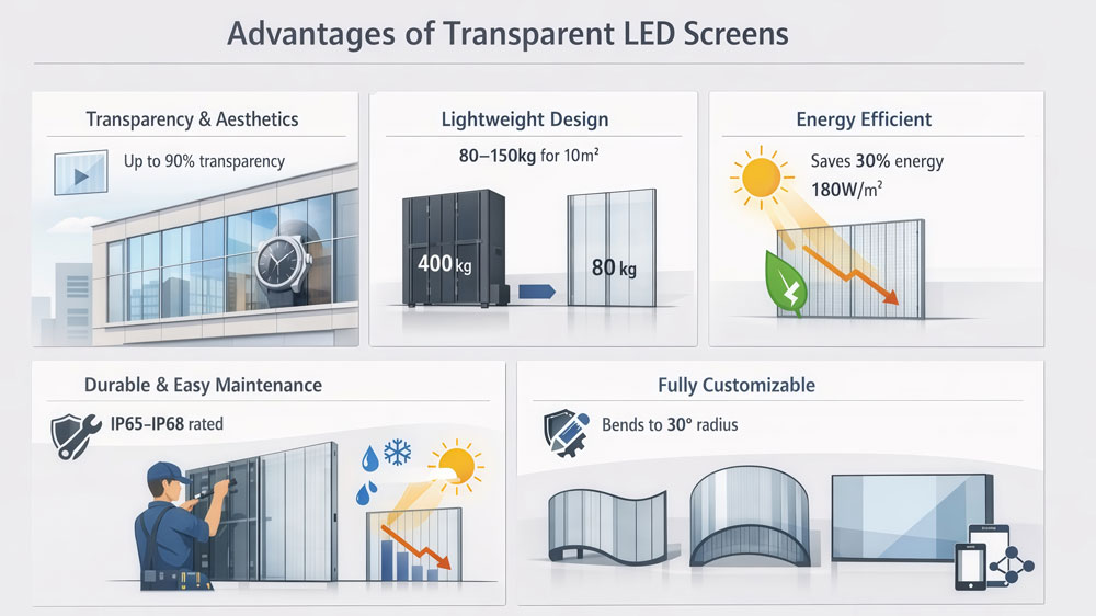 transparent led screen advantages