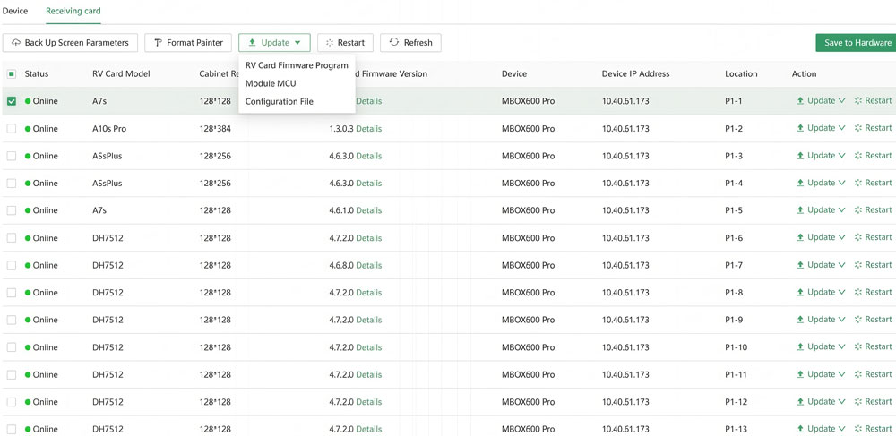 novastar mbox600 pro - Cabinet maintenance