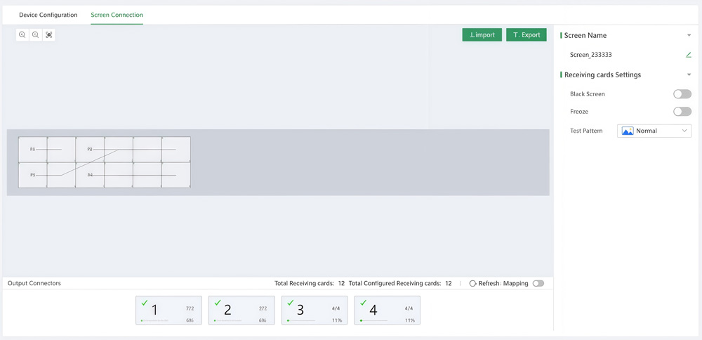 novastar mbox600 pro - Screen configuration