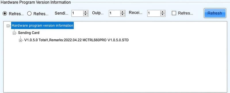 Update NovaStar Receiving Card Firmware - Viewing program version